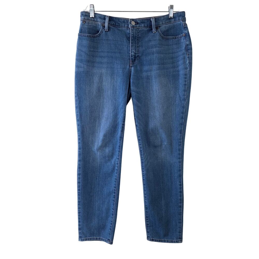 Talbots Flawless Slim Ankle Jeans Medium Wash Blue Denim Women Size 12 Stretch